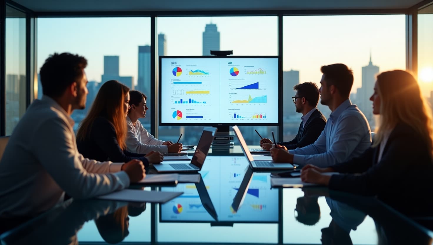 Business team in a modern conference room during a meeting
